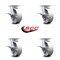 Service Caster 6 Inch Kingpinless Semi Steel Wheel Swivel Caster Set with Brakes SCC-KP30S620-SSR-SLB-4 - alternate 3
